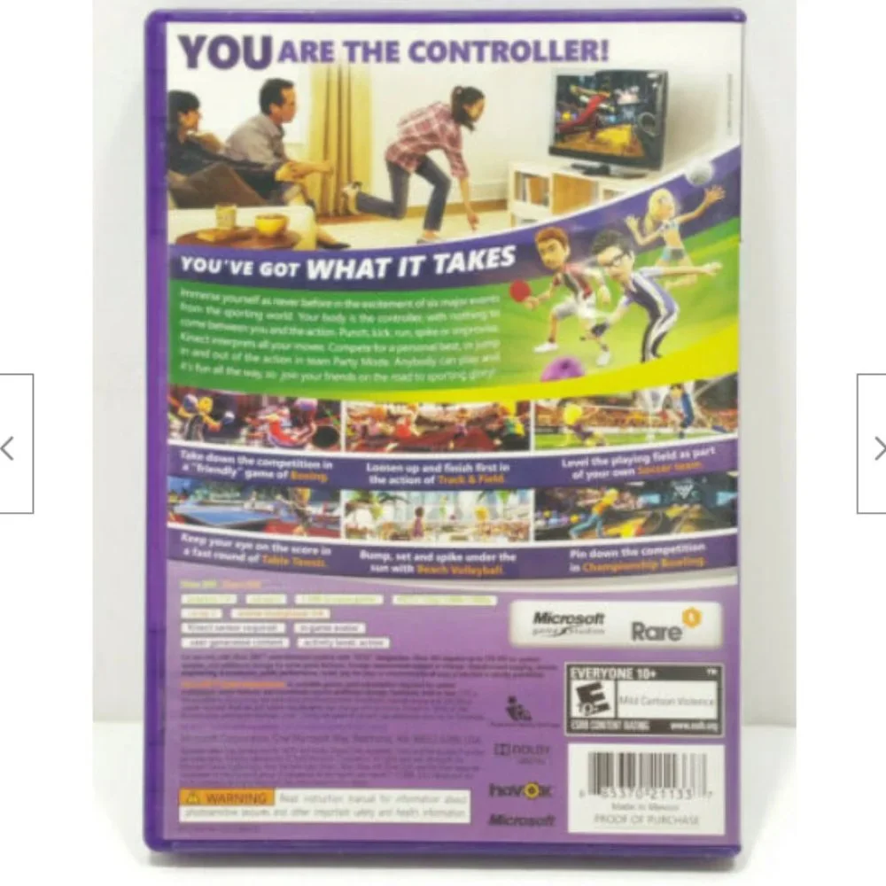 Kinect Sports (Microsoft Xbox 360, 2010) Video Game 5035E1M